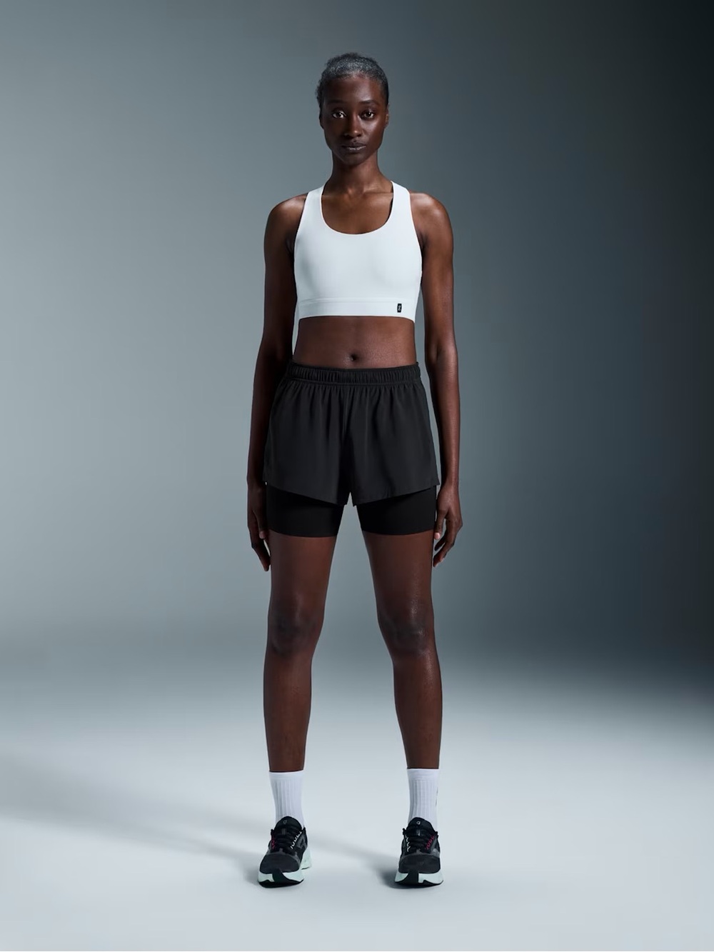 On Running Pace Bra Undyed-White Racerback Sports Bra | Womens Small